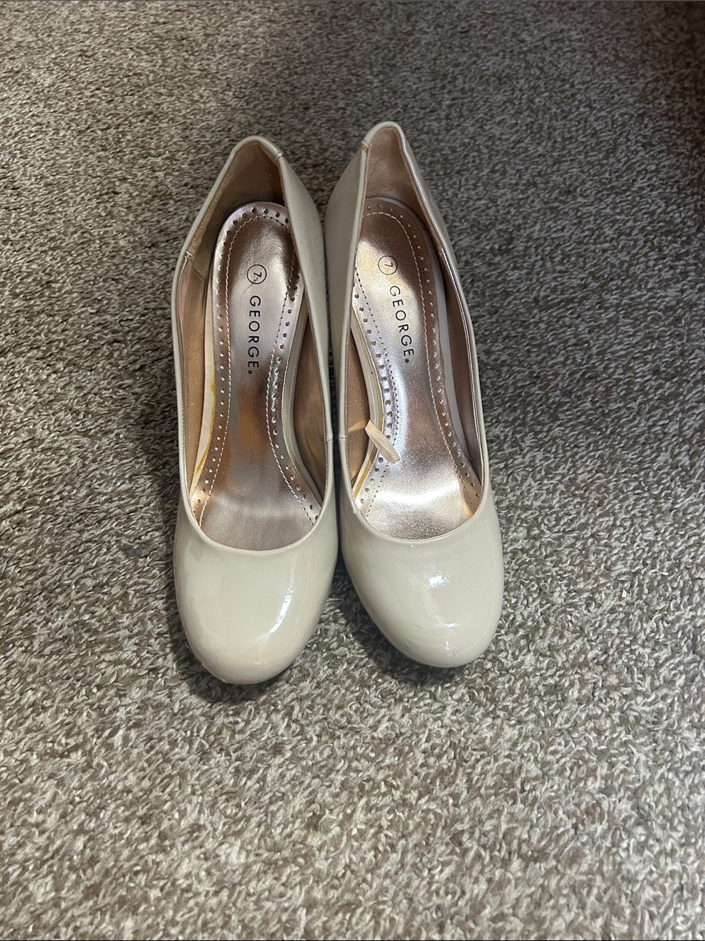 George Cream Patent Round-Toe Pumps